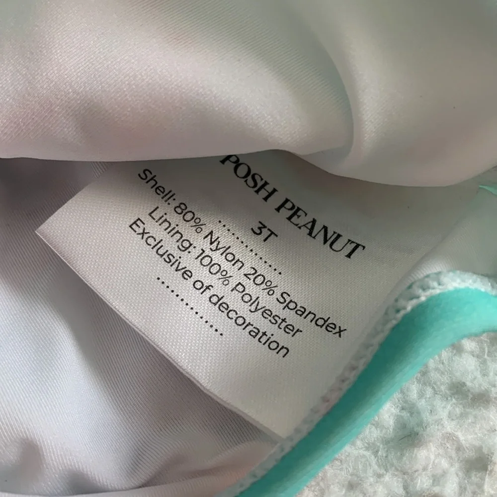 NWT Posh Peanut Aisha 2-Piece Puff Sleeve Swimsuit 3T - Picture 7 of 7